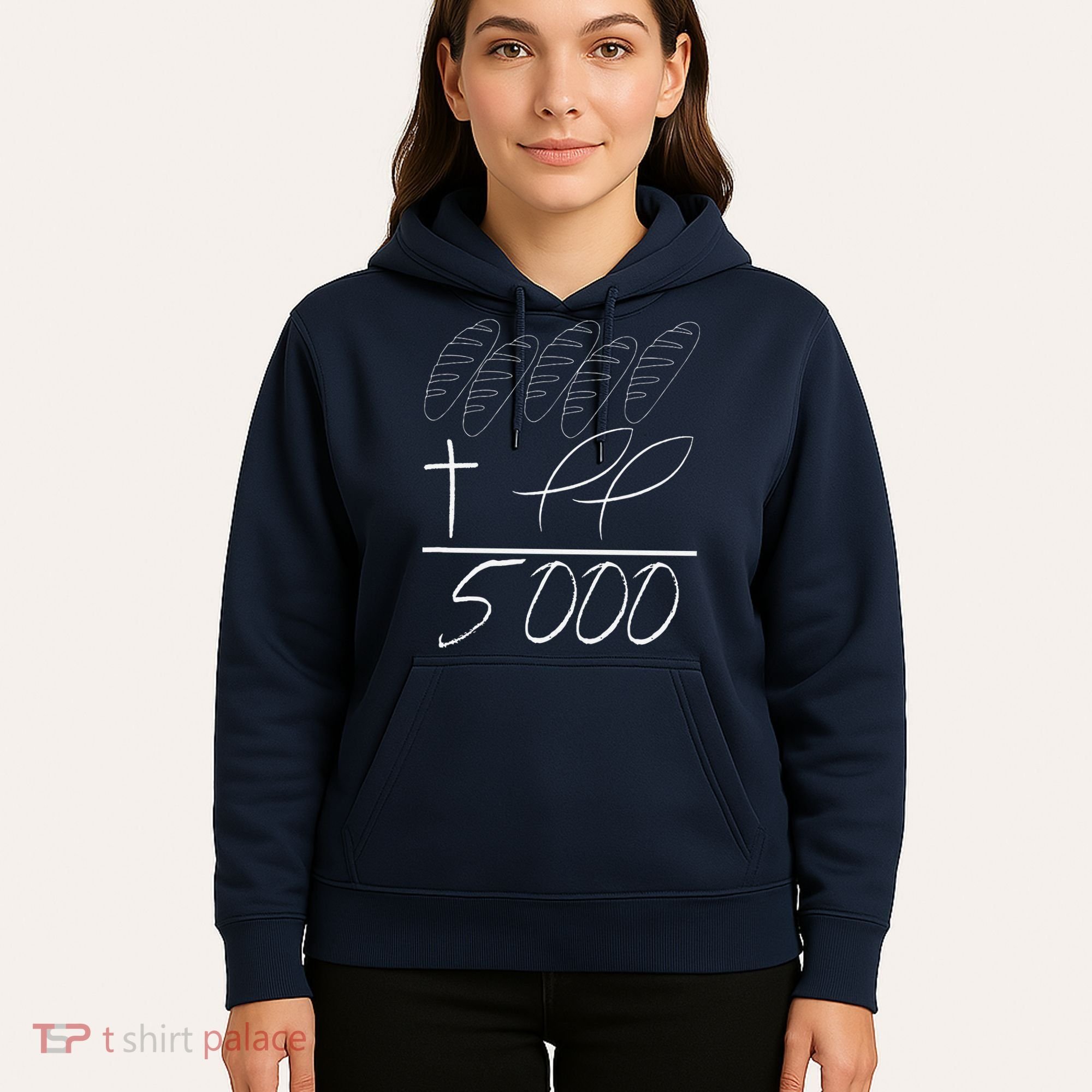 Jesus 2 Fishes 5 Breads 5000 Chosen Against The Current Hoodie