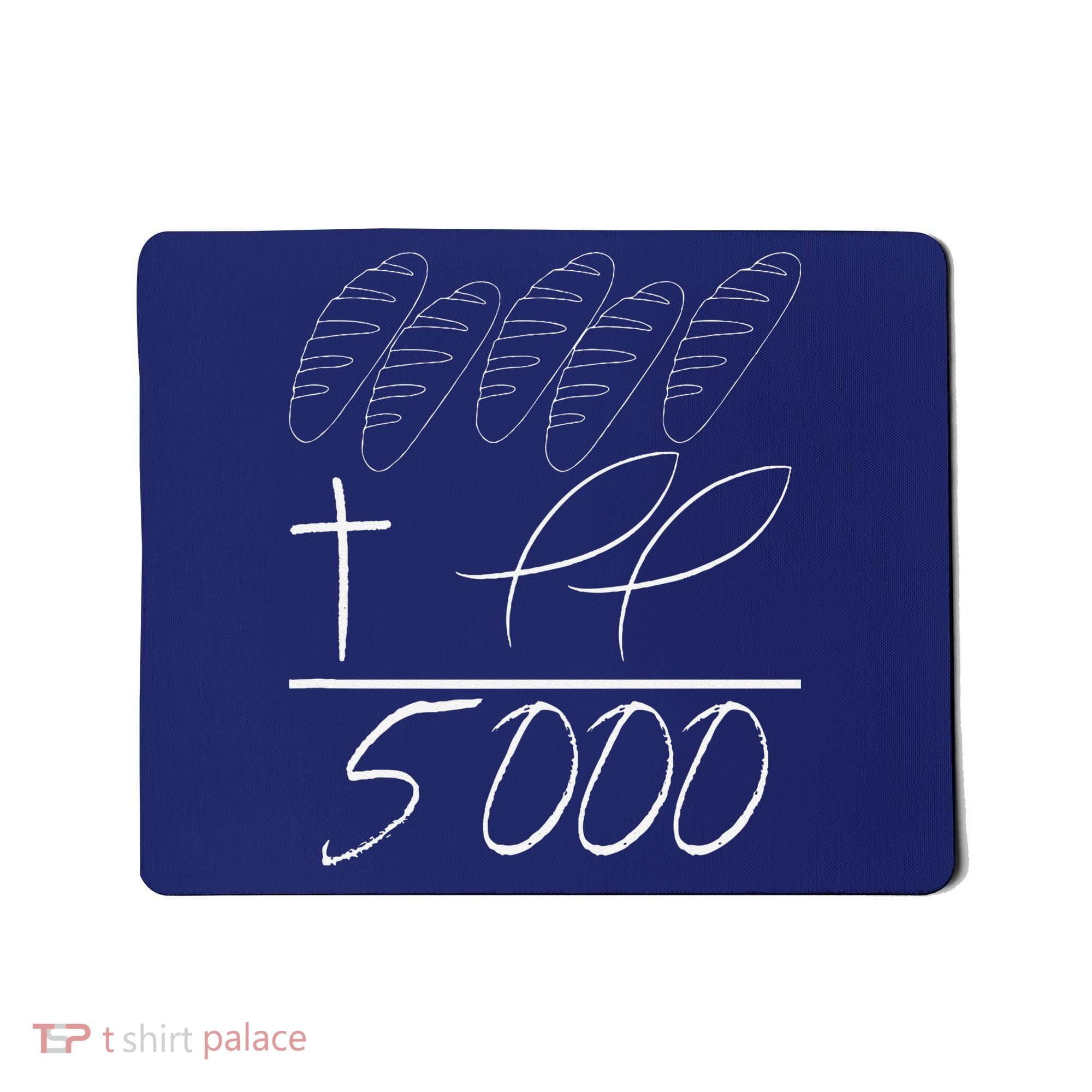 Jesus 2 Fishes 5 Breads 5000 Chosen Against The Current Mousepad