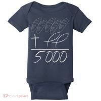 Jesus 2 Fishes 5 Breads 5000 Chosen Against The Current Baby Bodysuit thumb 0