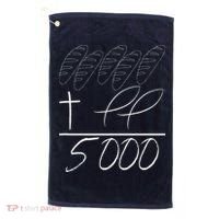 Jesus 2 Fishes 5 Breads 5000 Chosen Against The Current Golf Towel thumb 0