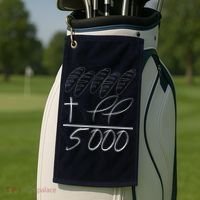 Jesus 2 Fishes 5 Breads 5000 Chosen Against The Current Golf Towel thumb 2