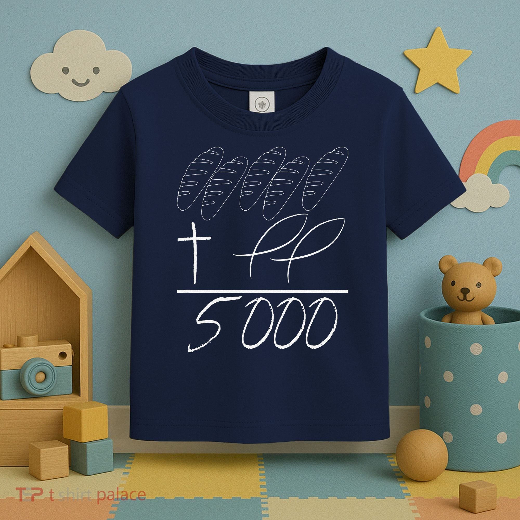 Jesus 2 Fishes 5 Breads 5000 Chosen Against The Current Toddler T-Shirt