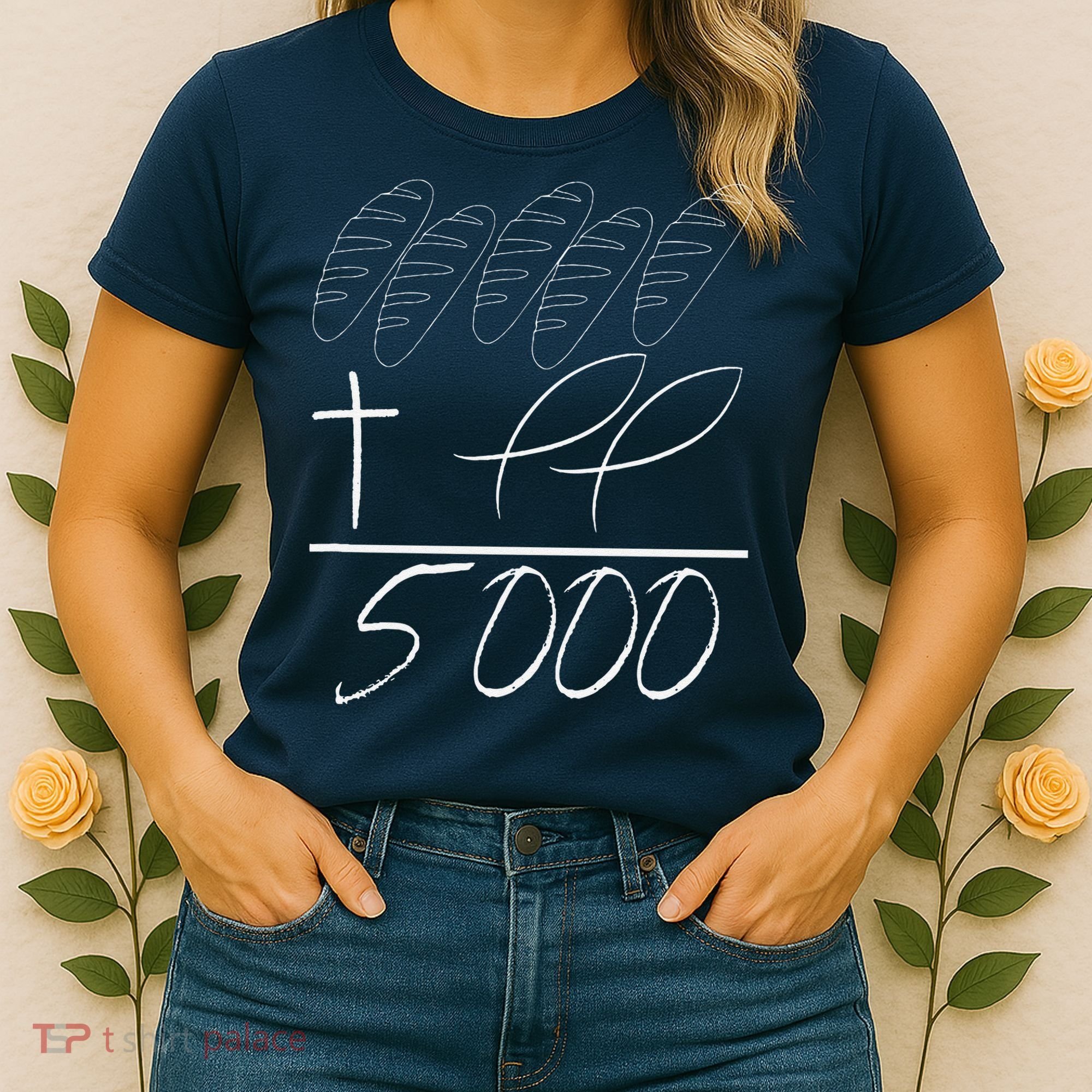Jesus 2 Fishes 5 Breads 5000 Chosen Against The Current Women's T-Shirt