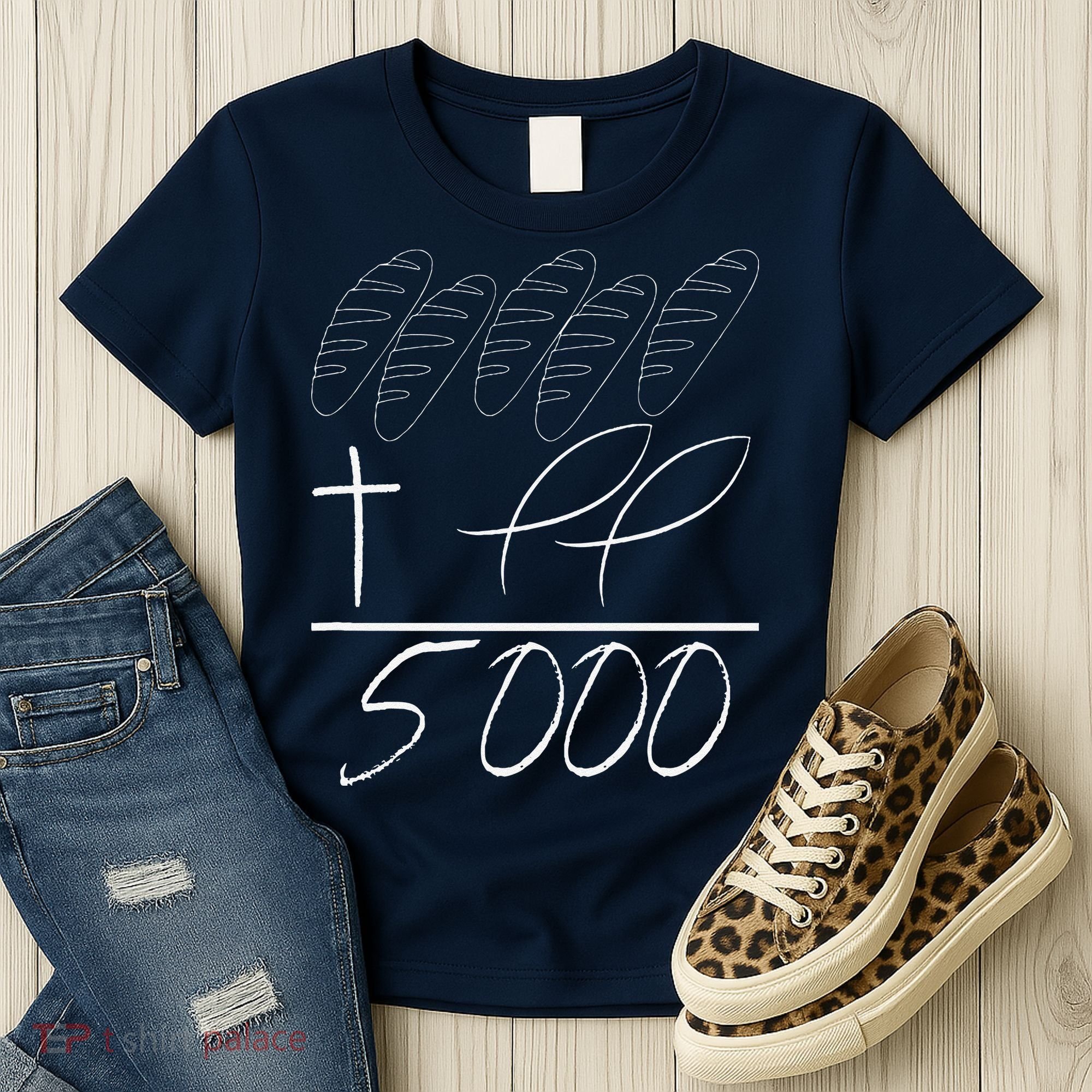 Jesus 2 Fishes 5 Breads 5000 Chosen Against The Current Women's T-Shirt