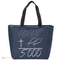 Jesus 2 Fishes 5 Breads 5000 Chosen Against The Current Tote Bag thumb 0