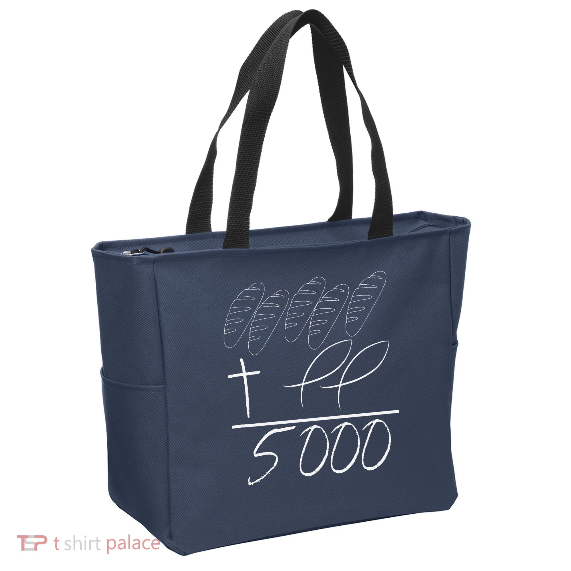 Jesus 2 Fishes 5 Breads 5000 Chosen Against The Current Tote Bag