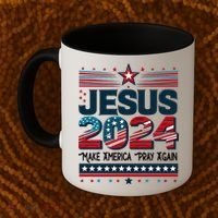 Jesus 2024 Make America Pray Again Coffee Mug thumb 2