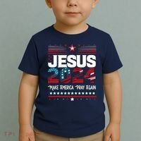 Jesus 2024 Make America Pray Again Toddler T-Shirt thumb 2