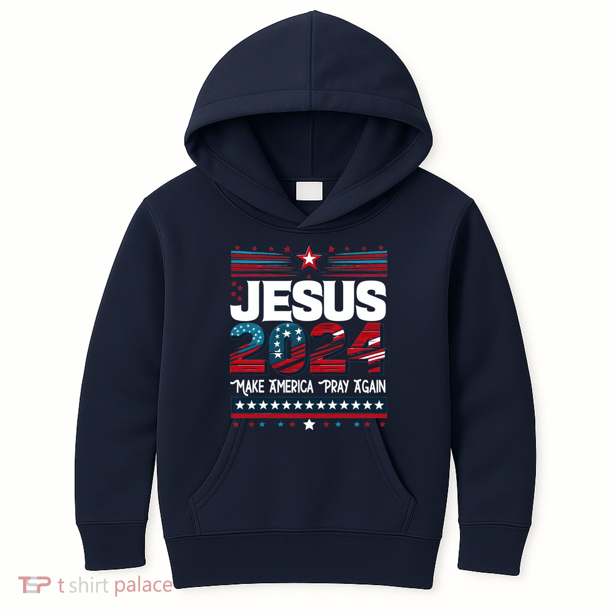 Jesus 2024 Make America Pray Again Kids Hoodie
