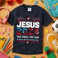 Jesus 2024 Make America Pray Again Kids T-Shirt thumb 3