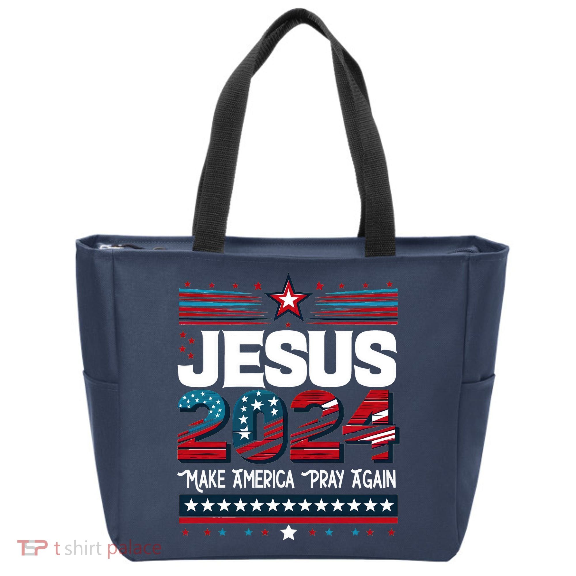 Jesus 2024 Make America Pray Again Tote Bag