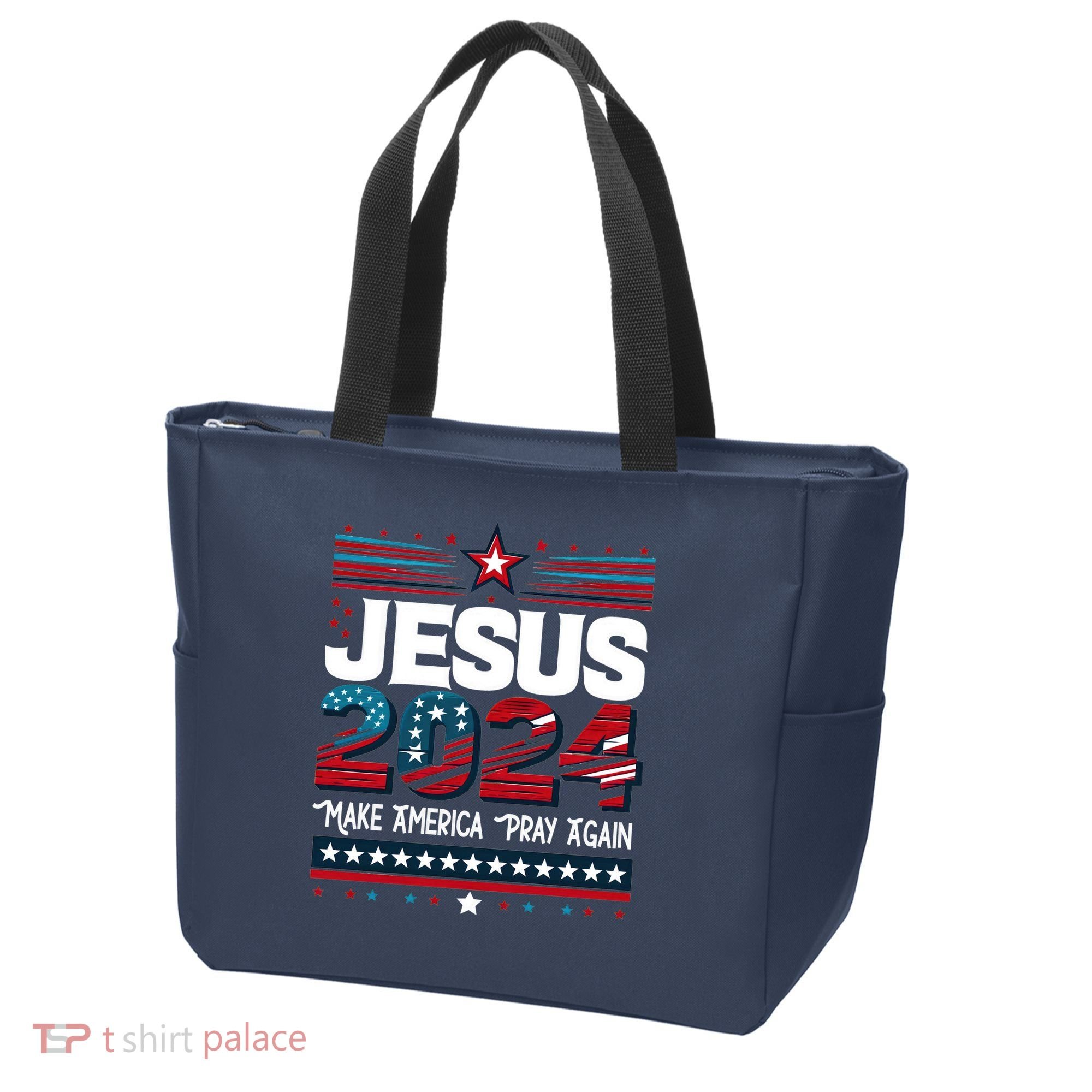 Jesus 2024 Make America Pray Again Tote Bag