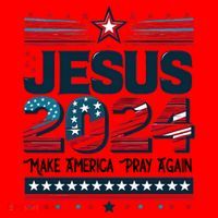 Jesus 2024 Make America Pray Again Santa Hat thumb 1