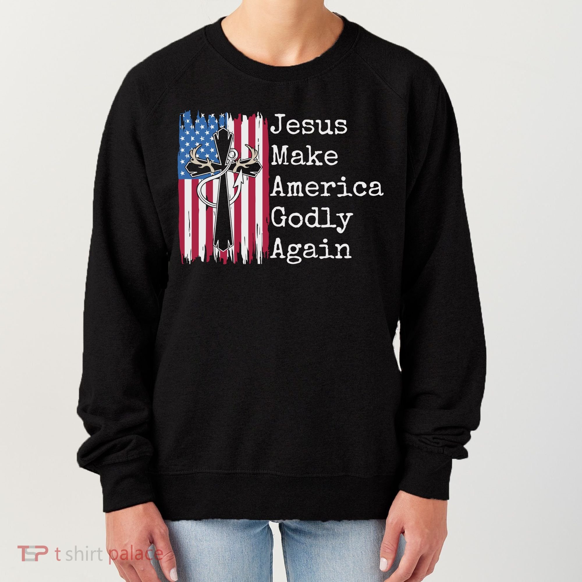 Jesus 2024 Vote Make America Godly Again Pray Again Women's Sweatshirt