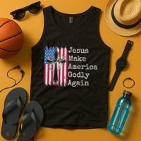 Jesus 2024 Vote Make America Godly Again Pray Again Tank Top thumb 4