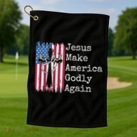 Jesus 2024 Vote Make America Godly Again Pray Again Golf Towel thumb 1