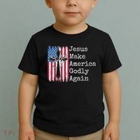 Jesus 2024 Vote Make America Godly Again Pray Again Toddler T-Shirt thumb 2