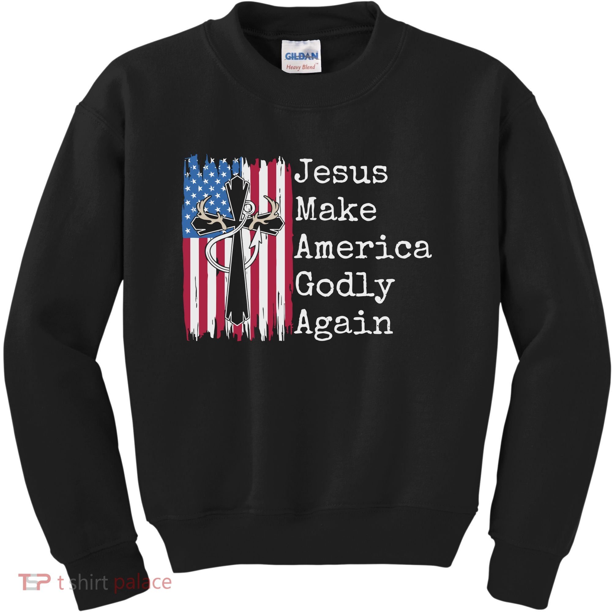 Jesus 2024 Vote Make America Godly Again Pray Again Kids Sweatshirt