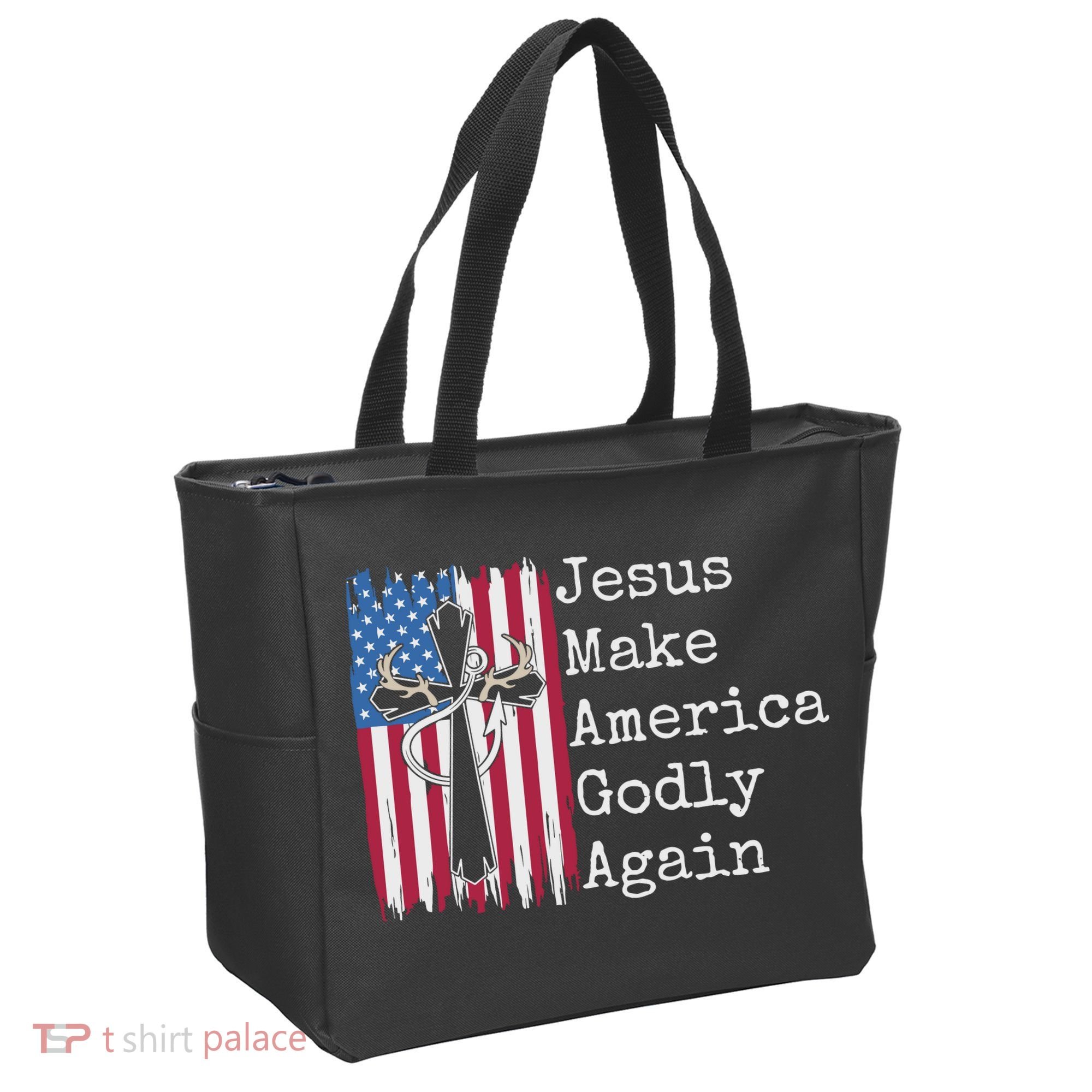 Jesus 2024 Vote Make America Godly Again Pray Again Tote Bag