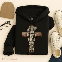 John 3:16 Christian For God So Loved The World Hoodie thumb 4