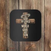 John 3:16 Christian For God So Loved The World Coaster thumb 0