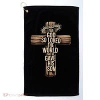 John 3:16 Christian For God So Loved The World Golf Towel thumb 0