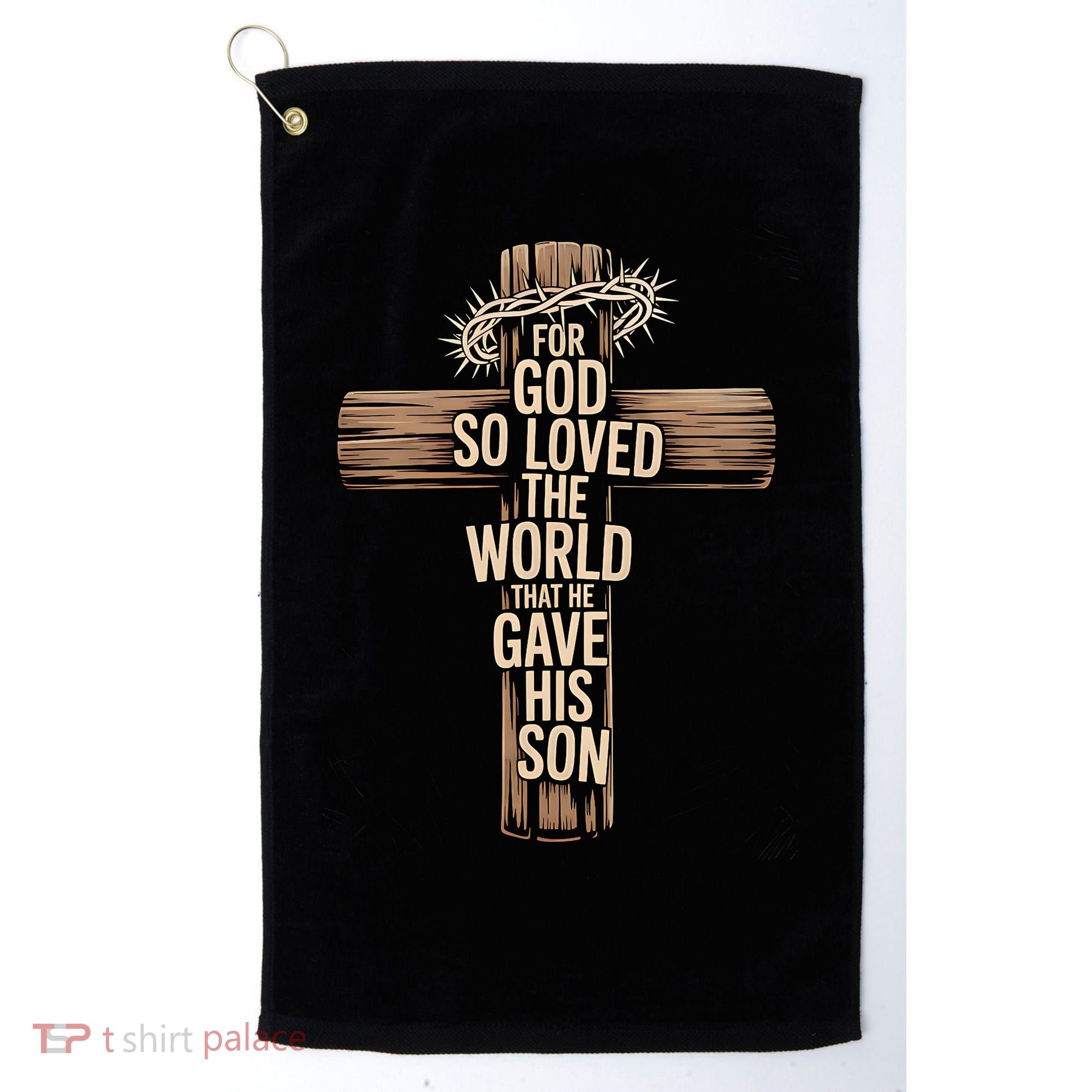 John 3:16 Christian For God So Loved The World Golf Towel