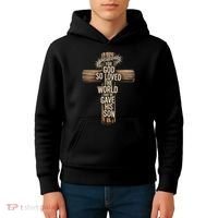 John 3:16 Christian For God So Loved The World Kids Hoodie thumb 4