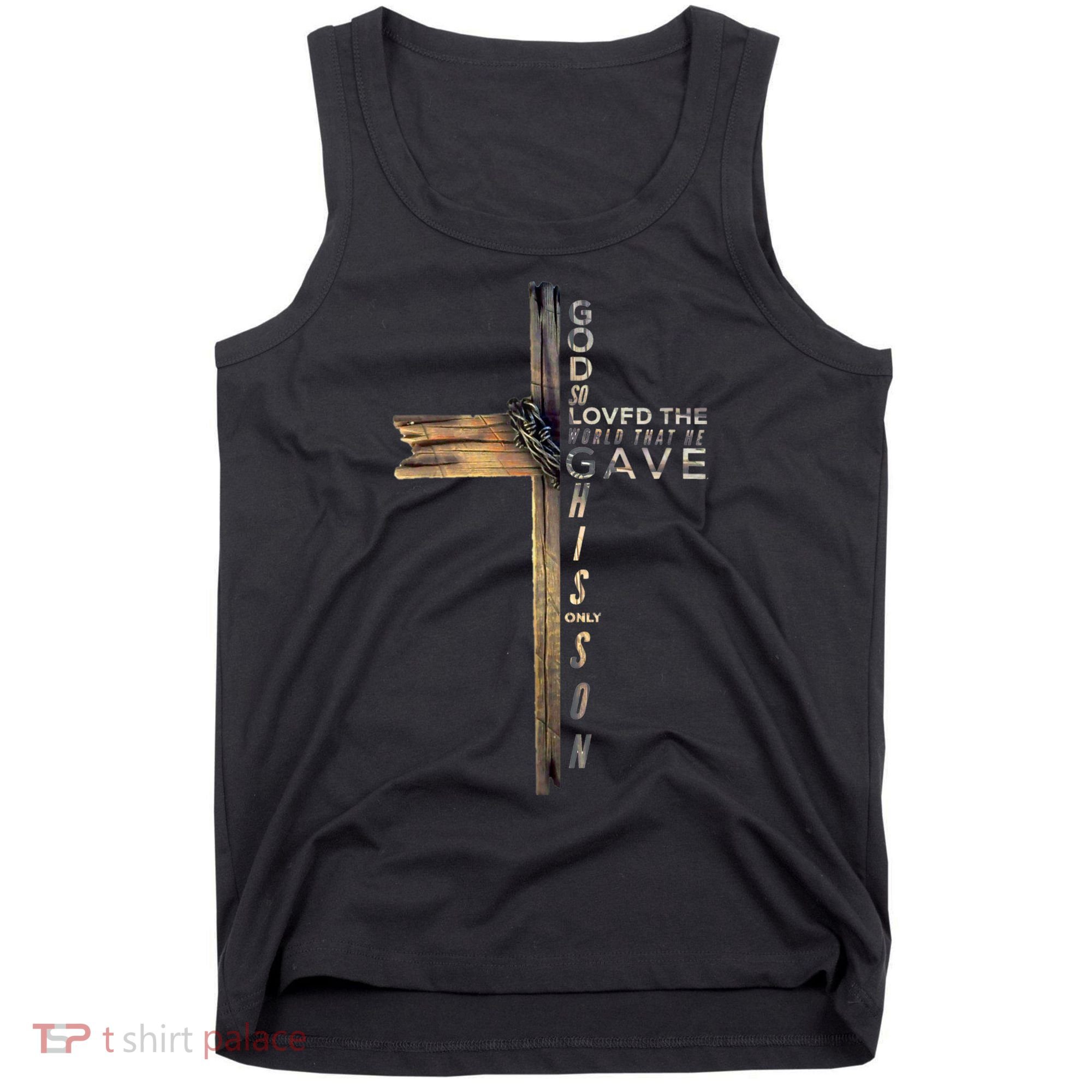 John 3:16 Christian Cross Bible Tank Top