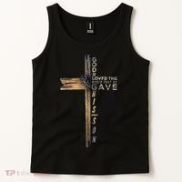 John 3:16 Christian Cross Bible Tank Top thumb 2