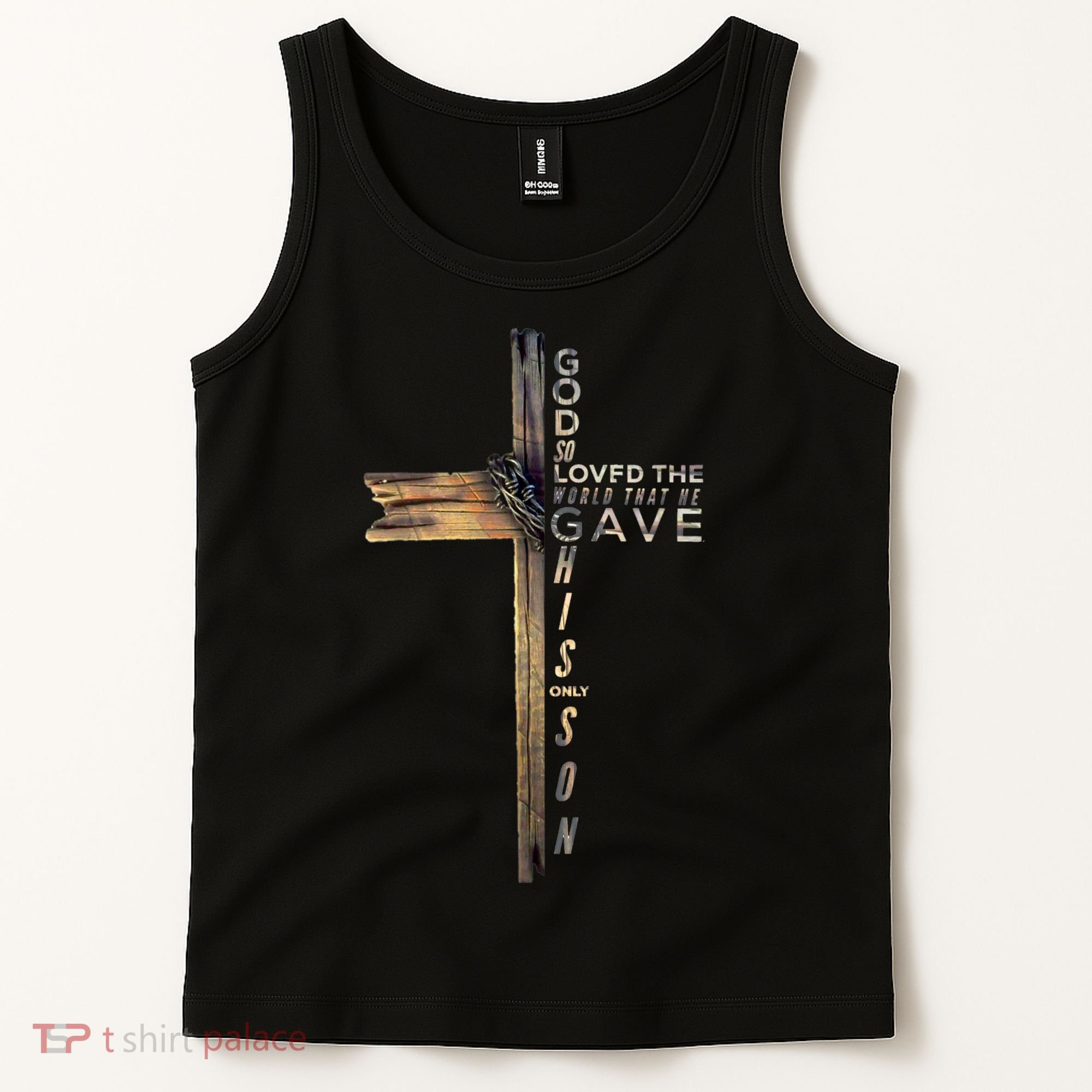 John 3:16 Christian Cross Bible Tank Top