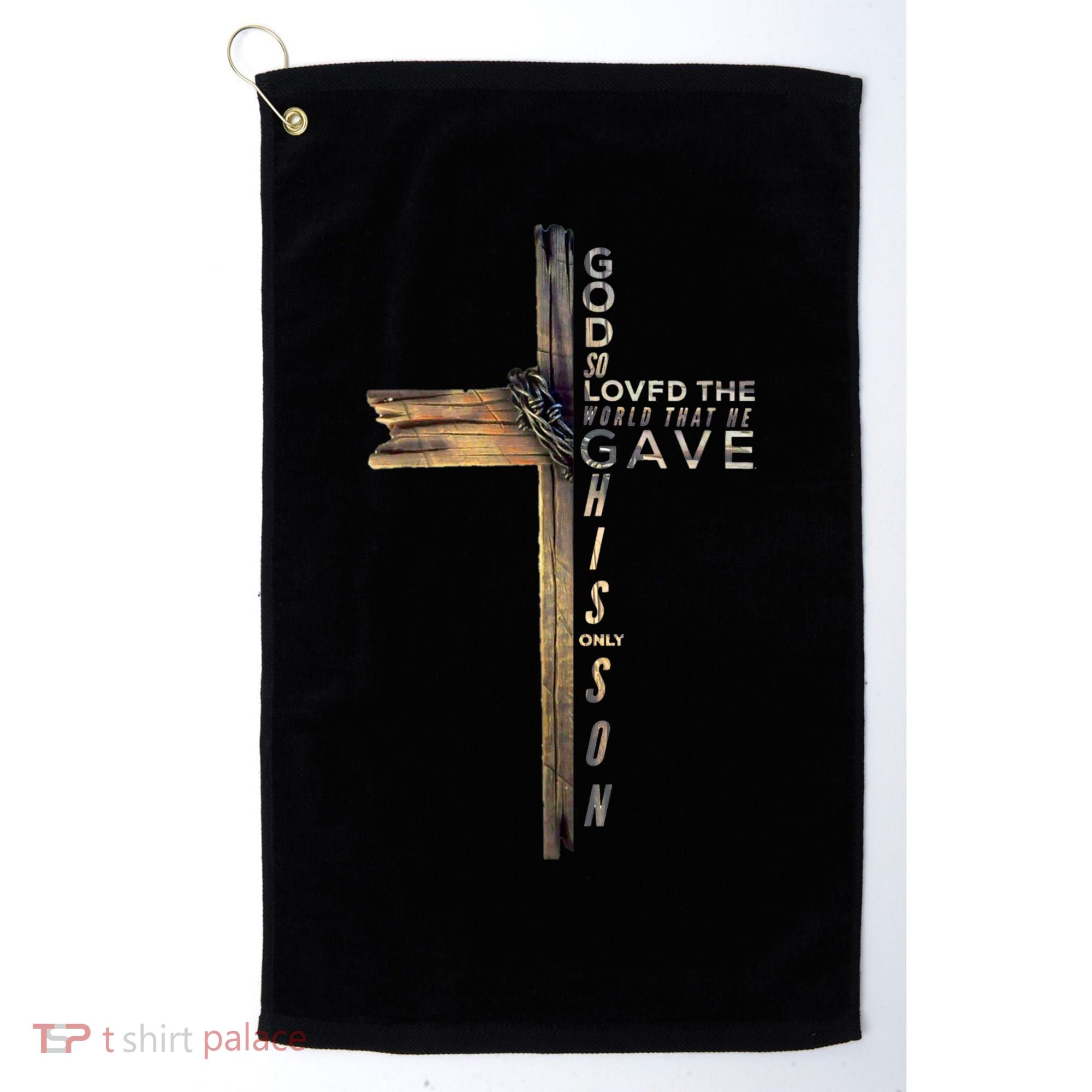 John 3:16 Christian Cross Bible Golf Towel