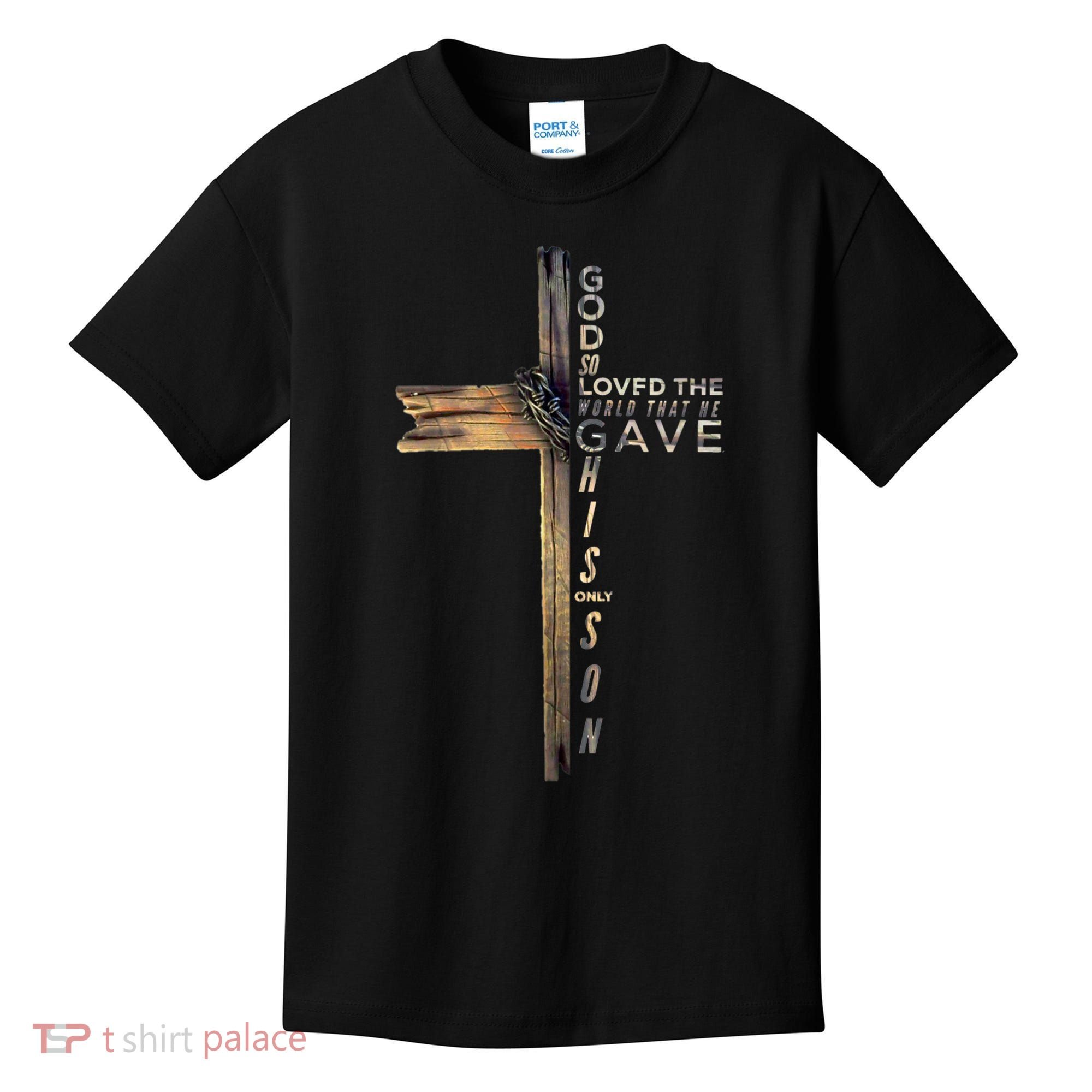 John 3:16 Christian Cross Bible Kids T-Shirt