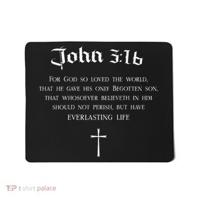 John 316 Christian Bible Verse Wwjd Religious Back Design Mousepad