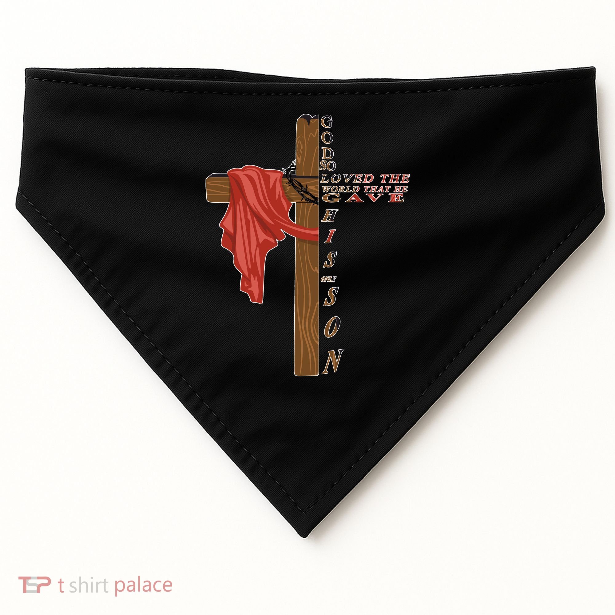 John 3:16 Christian Cross Bible USA-Made Doggie Bandana