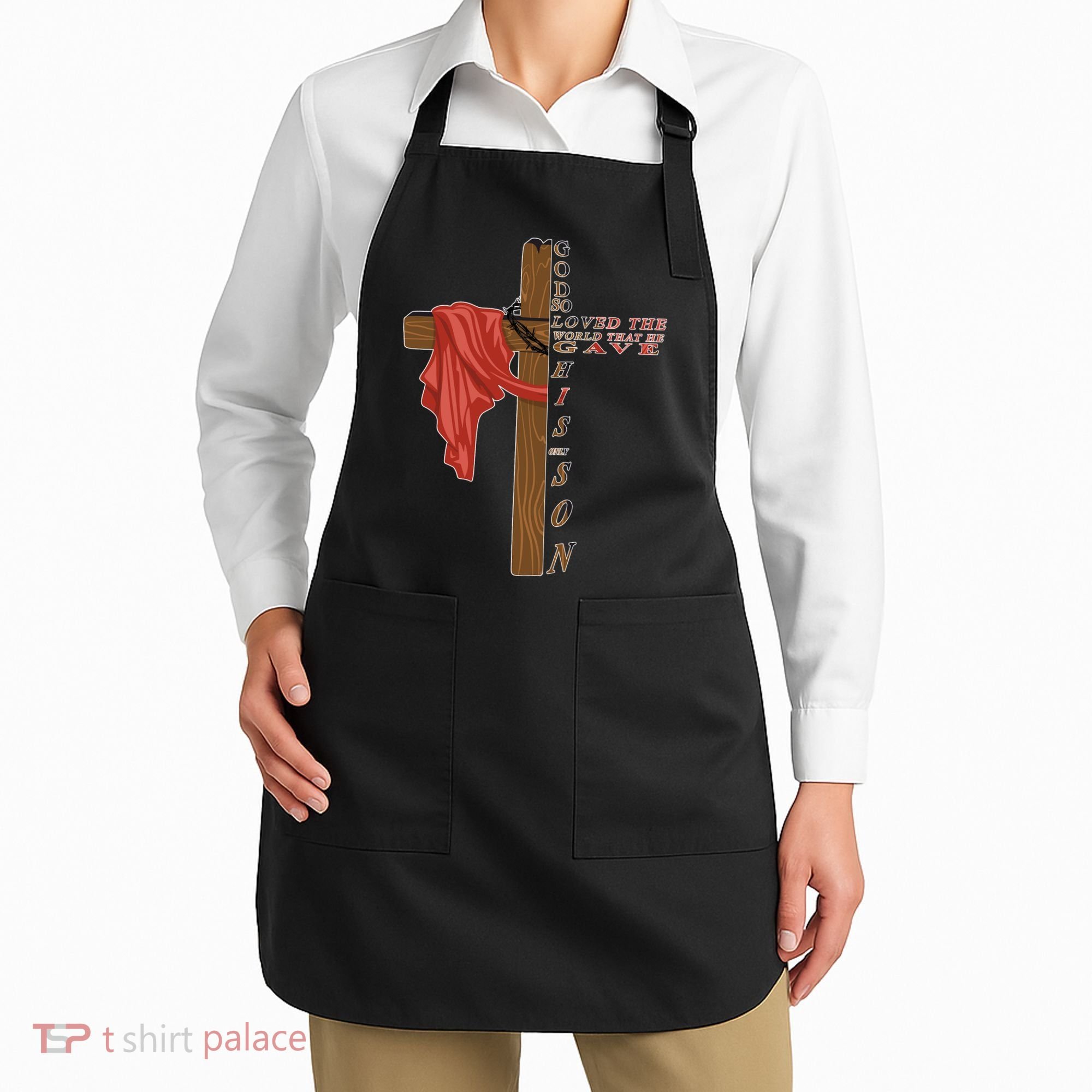 John 3:16 Christian Cross Bible Apron
