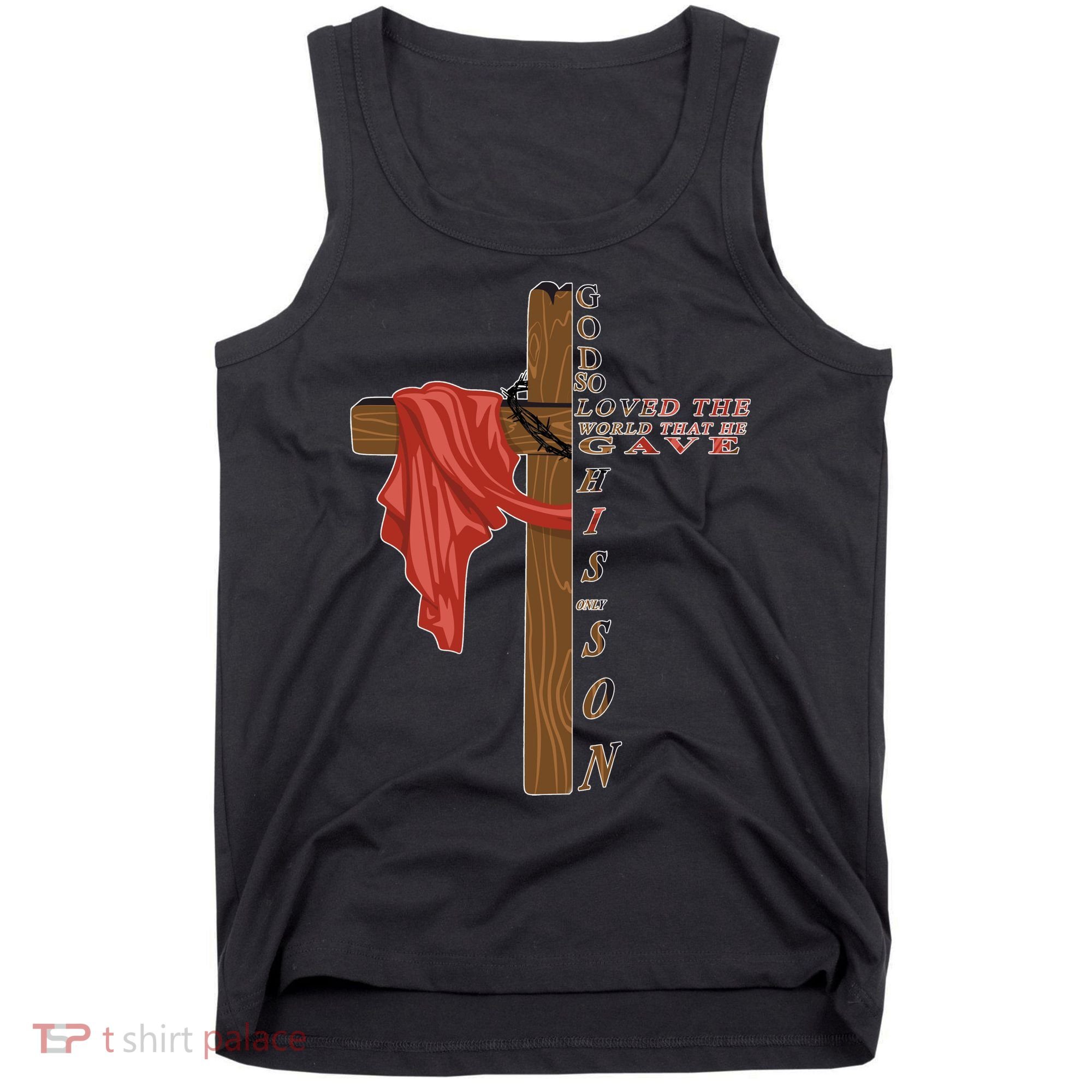 John 3:16 Christian Cross Bible Tank Top