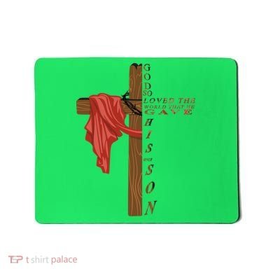 John 3:16 Christian Cross Bible Mousepad