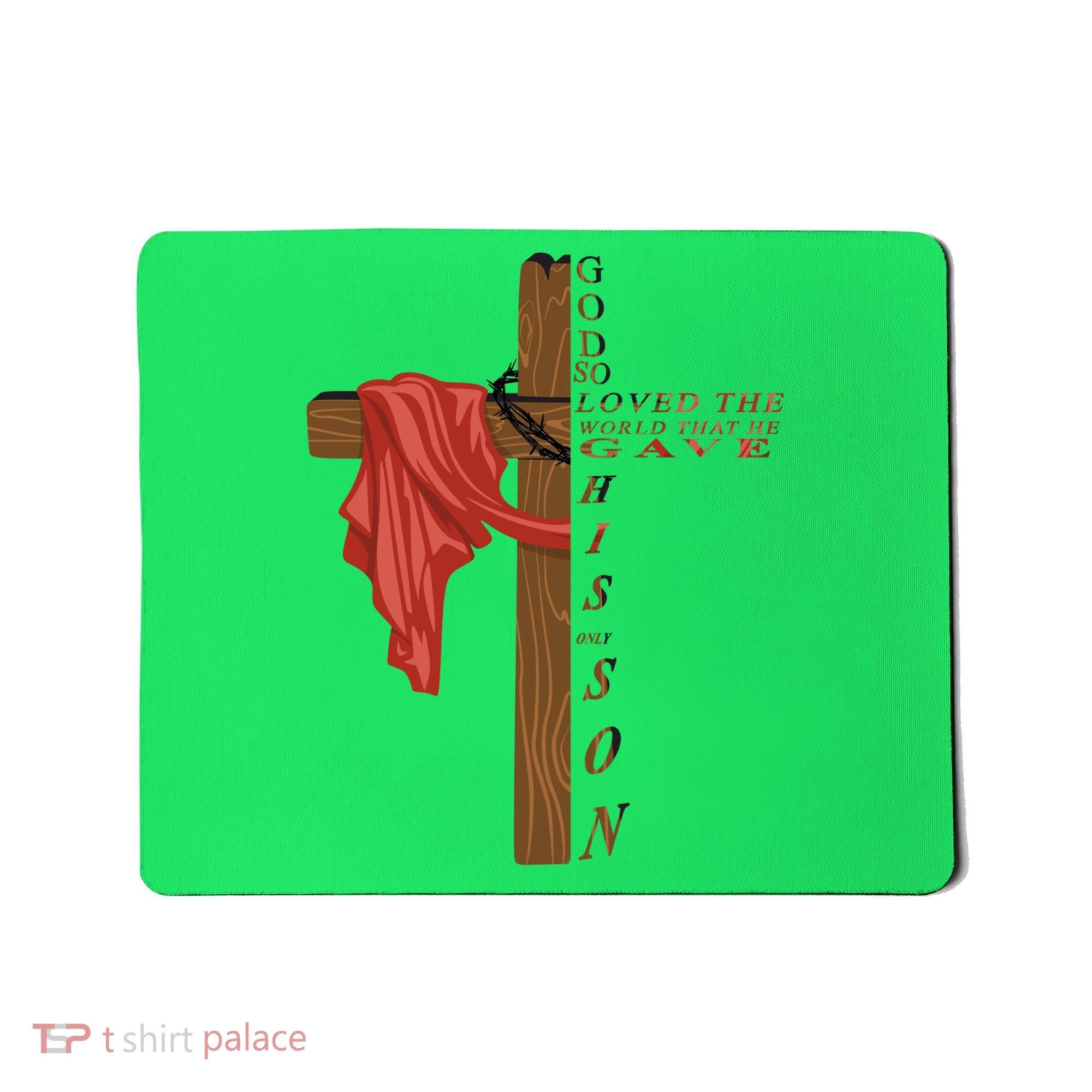 John 3:16 Christian Cross Bible Mousepad