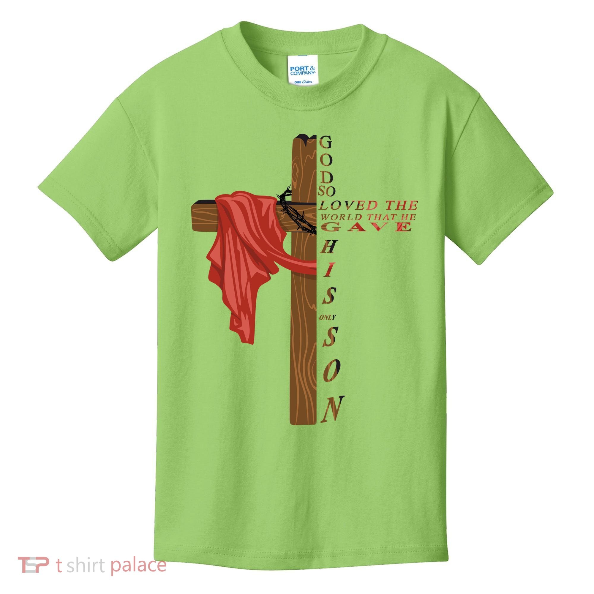John 3:16 Christian Cross Bible Kids T-Shirt