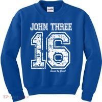 John 3:16 Christian Religious Salvation Gospel Bible Gift Meaningful Gift Kids Sweatshirt thumb 0