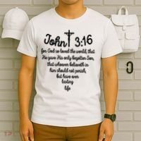 John 316 For God So Loved The World Jesus Christian T-Shirt thumb 6