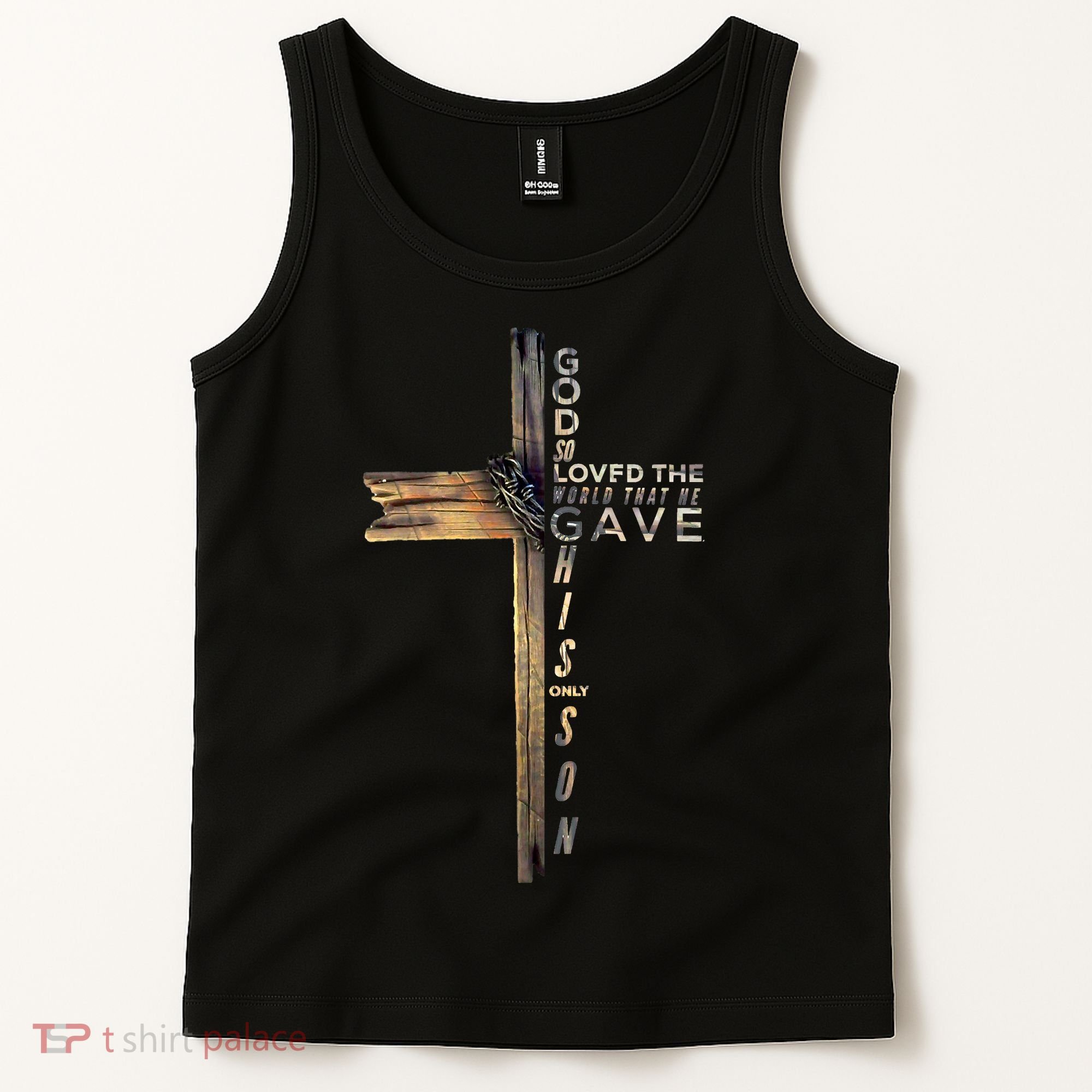John 316 Jesus Christian God So Loved The World Tank Top