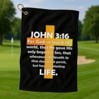 John 316 Kjv Bible Verse Golf Towel thumb 1