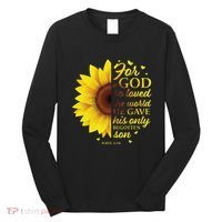 John 316 Sunflower Christian Verses Sayings Religious Her Sweat Long Sleeve Shirt thumb 0
