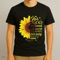 John 316 Sunflower Christian Verses Sayings Religious Her Sweat T-Shirt thumb 3