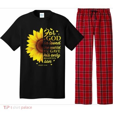 John 316 Sunflower Christian Verses Sayings Religious Her Sweat Pajama Set