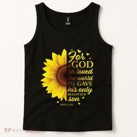 John 316 Sunflower Christian Verses Sayings Religious Her Sweat Tank Top thumb 2
