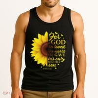 John 316 Sunflower Christian Verses Sayings Religious Her Sweat Tank Top thumb 3