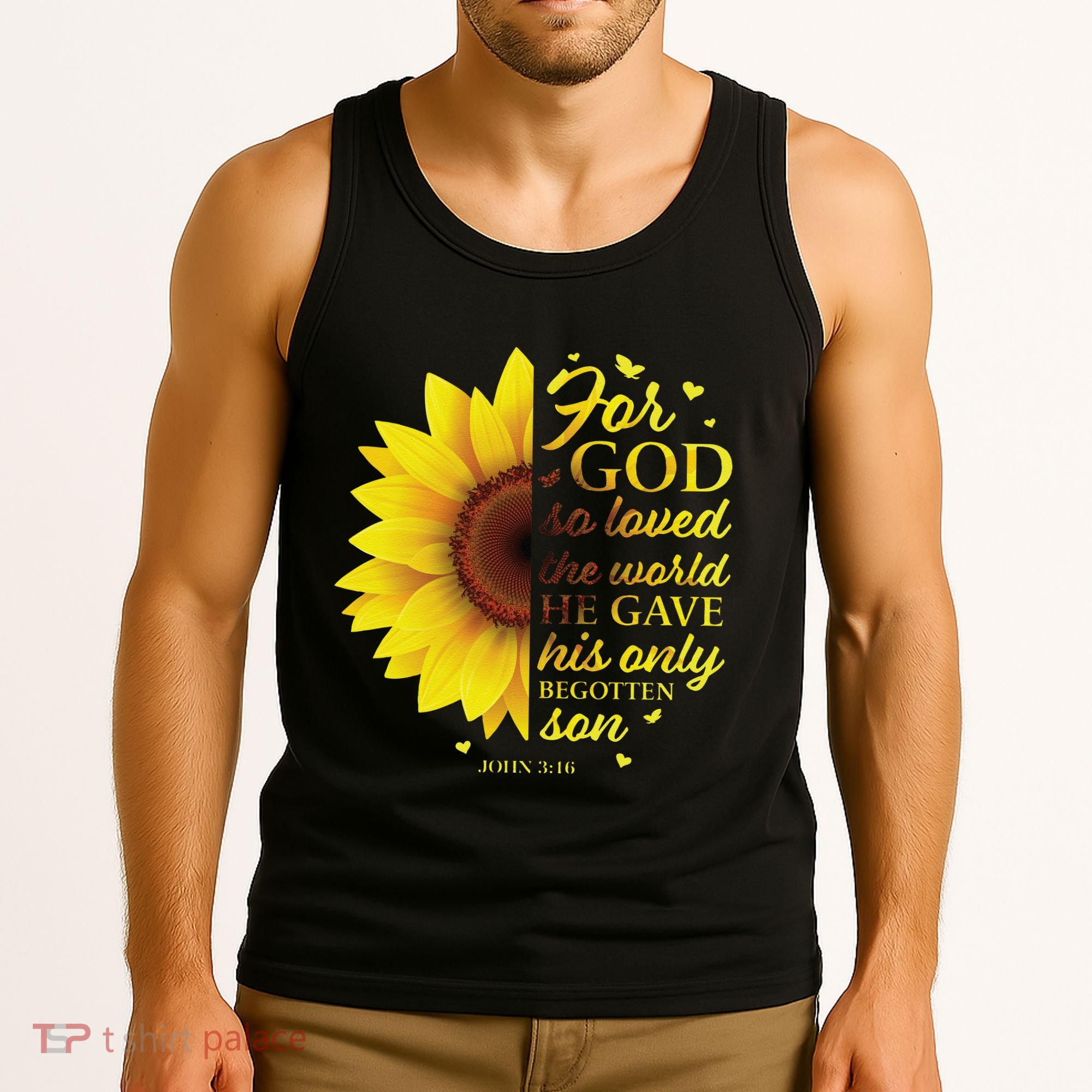 John 316 Sunflower Christian Verses Sayings Religious Her Sweat Tank Top